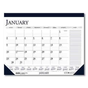 House of Doolittle™ Recycled Two-color Monthly Desk Pad Calendar With Notes Section, 22 X 17, Blue Binding-corners, 12-month (jan-dec): 2022 freeshipping - TVN Wholesale
